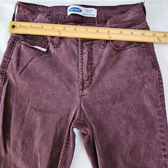🦃 Old Navy Rockstar Super Skinny High Rise Jeans Womens 0 Dark Purple Stretch - Picture 11 of 12